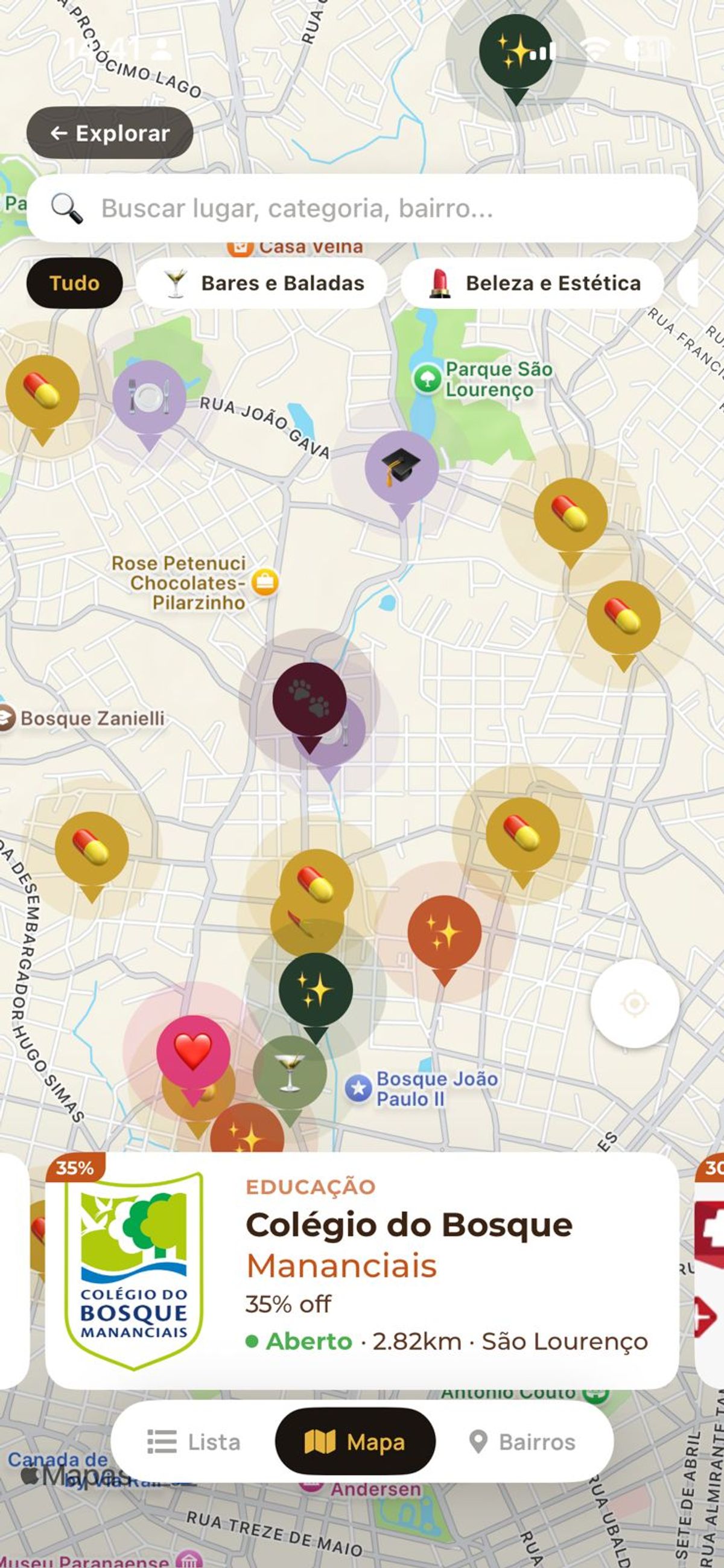Aba Explorar do App Clube Gazeta