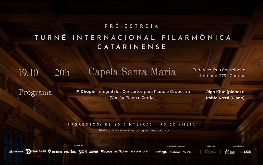 Pré-Estreia Turnê Internacional Filarmônica Catarinense